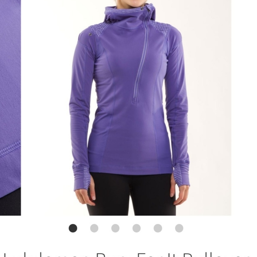 Lululemon Spirit Pull-over Perisan purple, size 6, used with minimal piling.